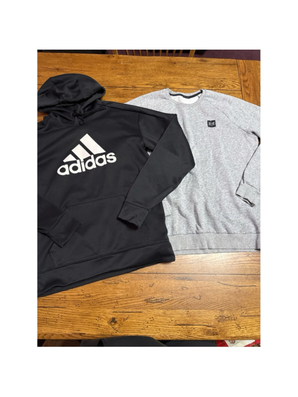 Adidas Hoodie Men’s Sz Small Black Sweatshirt Pockets Gray Adidas Small P52